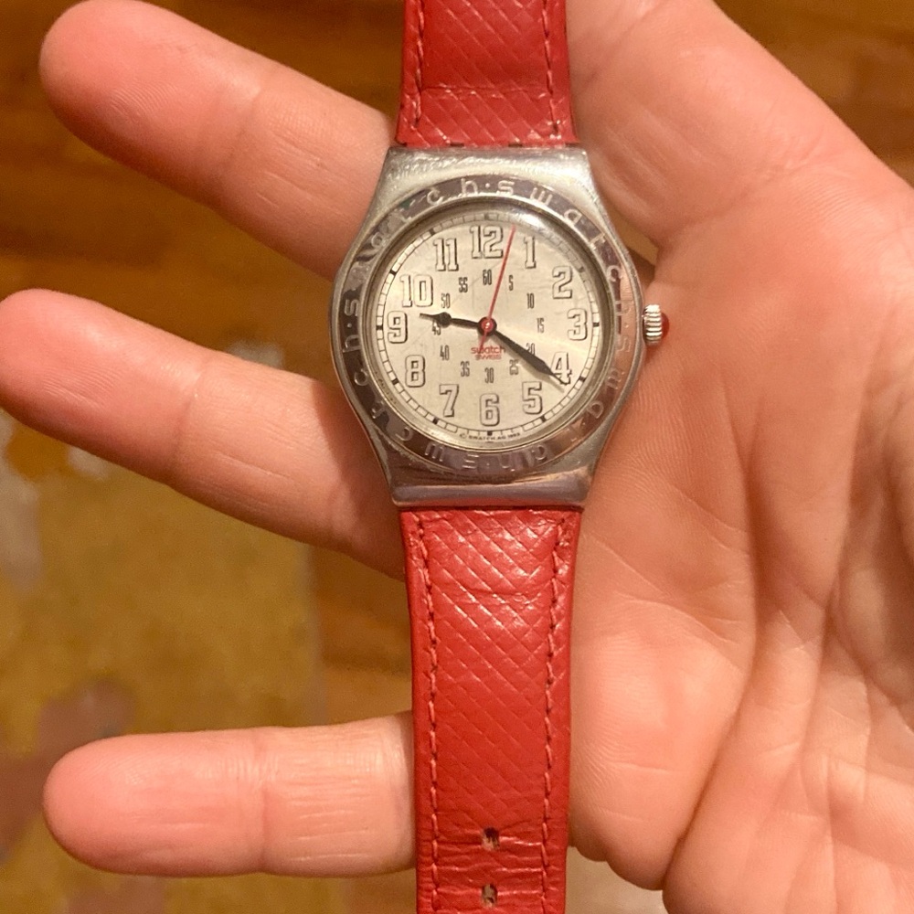 Swatch Irony Red Amazon Stainless Steel Watch